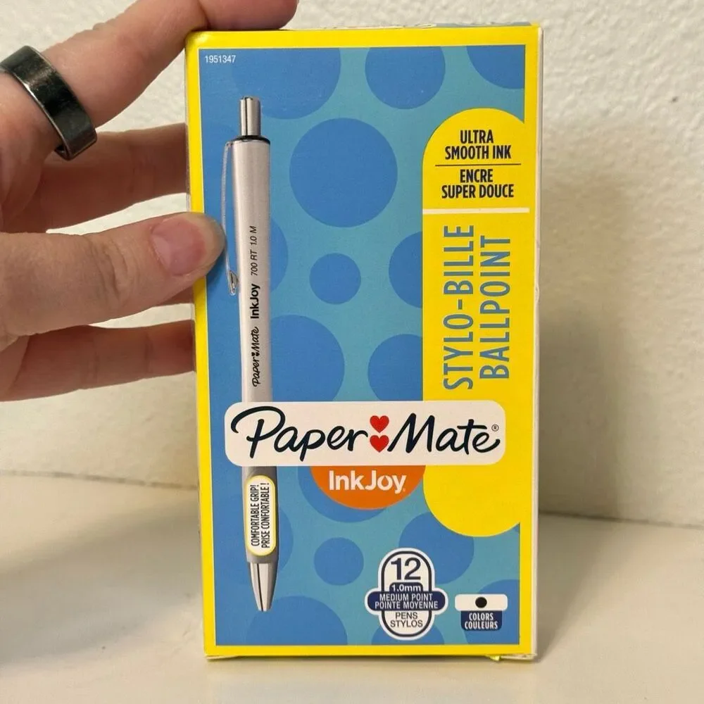 Paper Mate InkJoy Ballpoint Retractable 1 mm Medium Point Pens 12 count 1951347